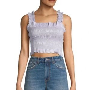 Rebecca Taylor Smocked Crop Top